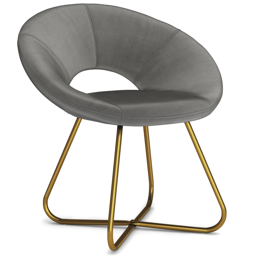 Gray Velvet Accent Chair Y9358