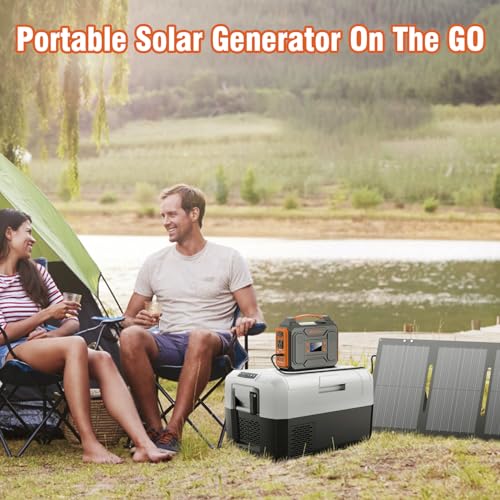300W Portable Solar Generator with 60W Solar Panel Orange S60776