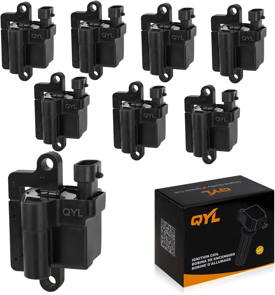 Pack of 8 Ignition Coils for Cadillac Escalade Chevy Avalanche Silverado Suburban Tahoe GMC Topkick Savanna Sierra Yukon 1999-2009 4.8L 5.3L 6.0L 8.1L A277