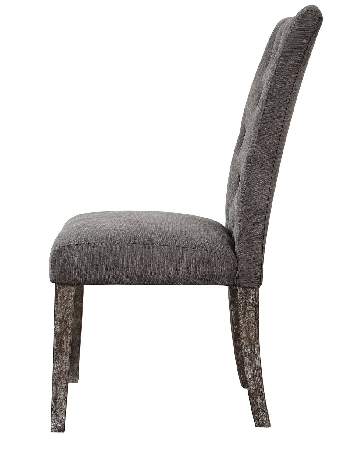 Gray Velvet Side Chair Set of 2 D53225