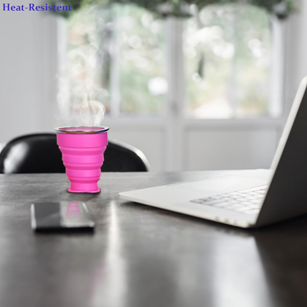 4 Pack Silicone Collapsible Cup with Lid E560325