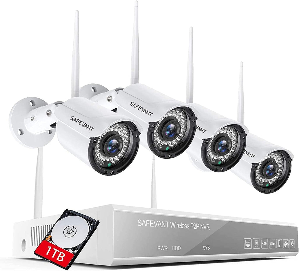 8 Channel 4pcs 2MP Wireless Security Camera System with 1TB Hard Drive I815549