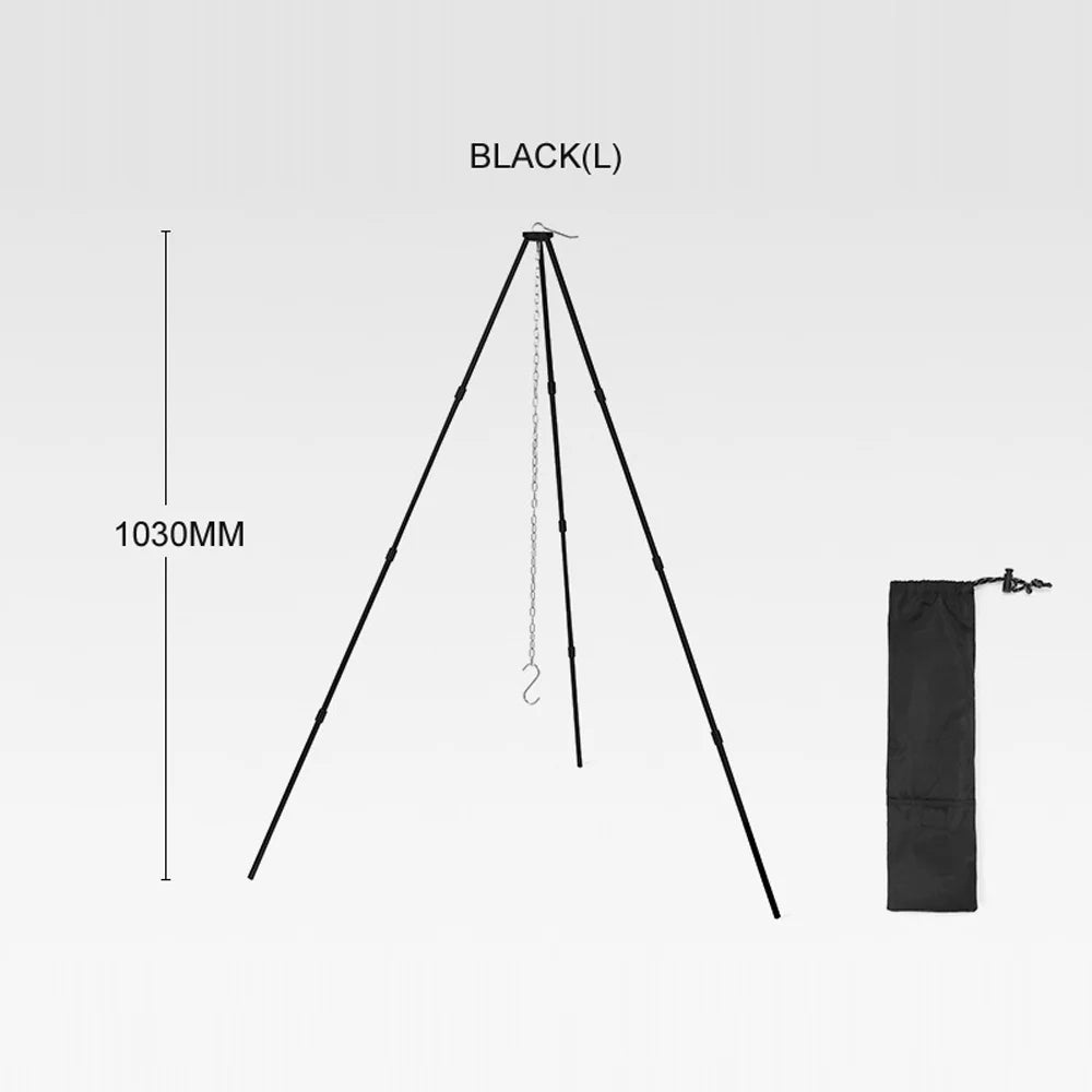 Portable Aluminum Alloy Campfire Tripod Folding Bracket Q5574
