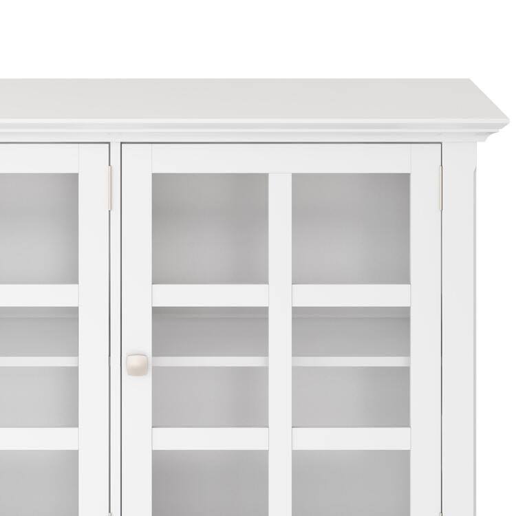 White Solid Wood Wide Storage Cabinet Z645