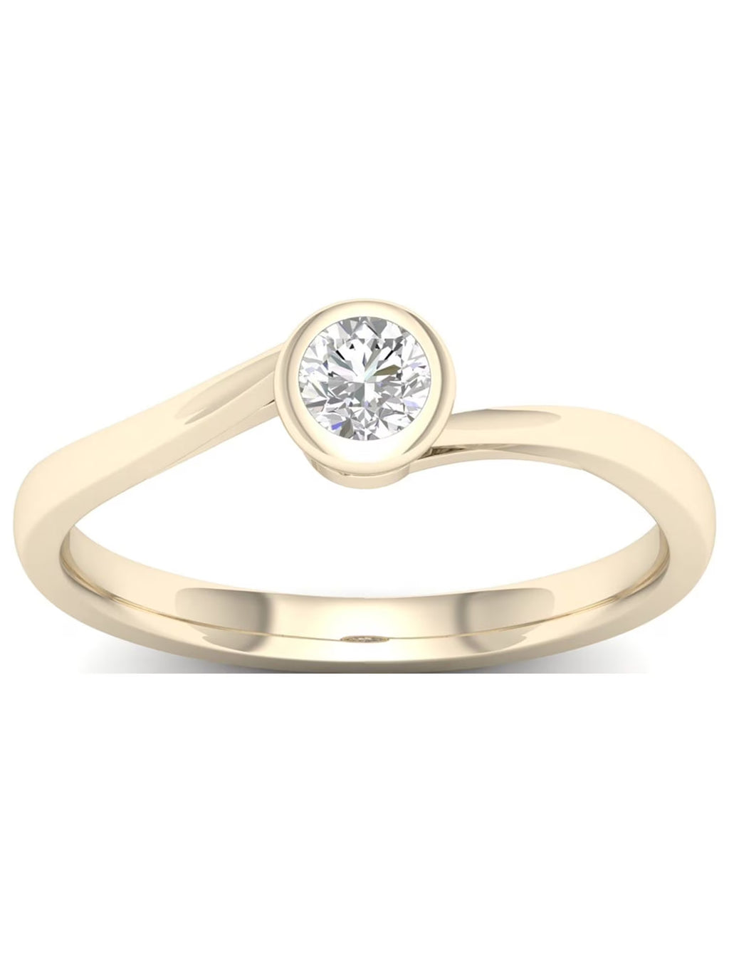 10k Yellow Gold Solitaire Promise Ring K5015