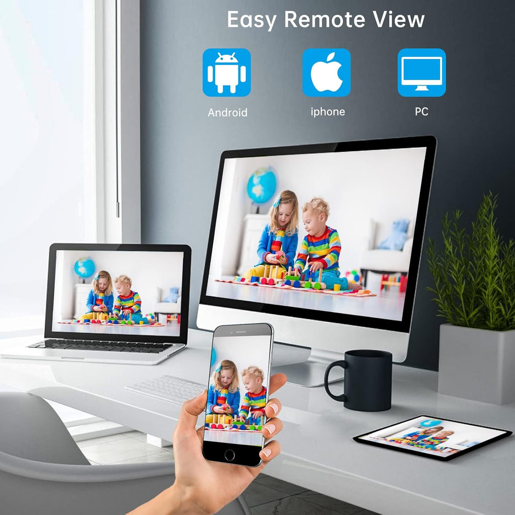 8 Channel 4pcs 2MP Wireless Security Camera System with 1TB Hard Drive I815549