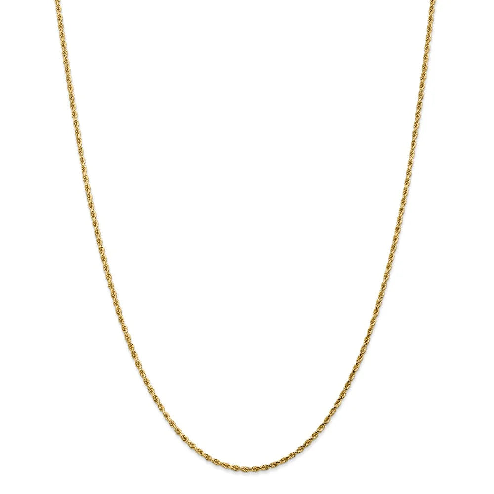 14kt Yellow Gold Diamond-Cut Rope Chain 24 inch Lobster Clasp A5218