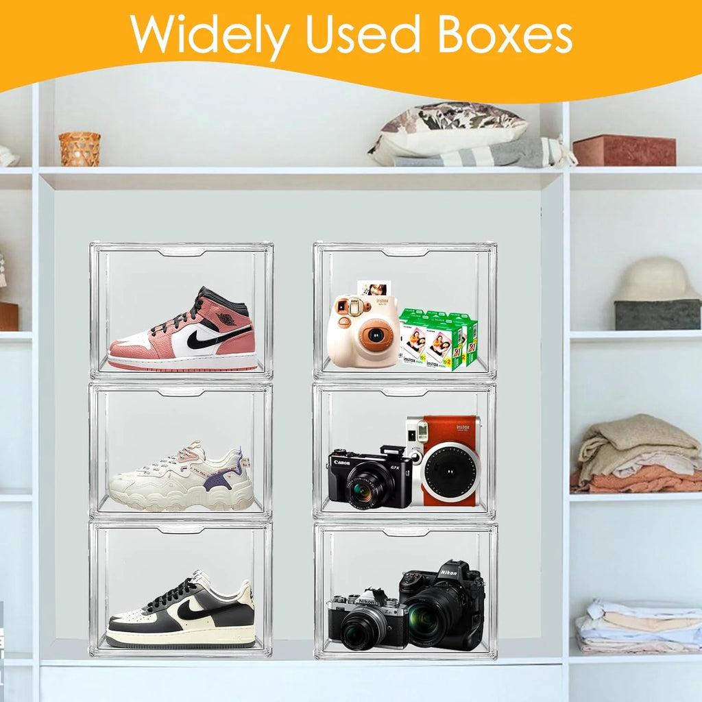 Clear Acrylic Handbag Storage Organizer Box with Magnetic Door A796