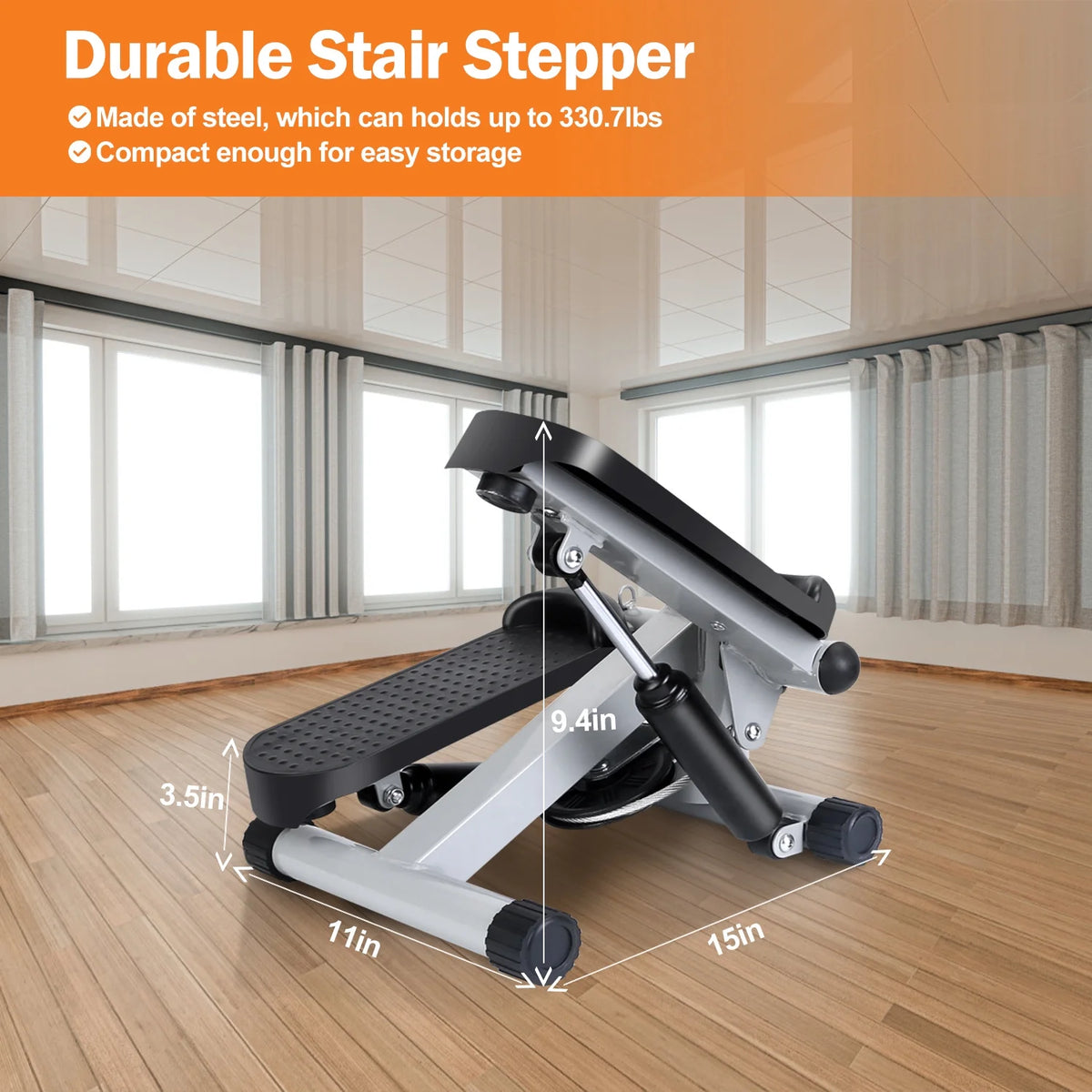 Mini Fitness Stepper with LCD Monitor Gray T89995