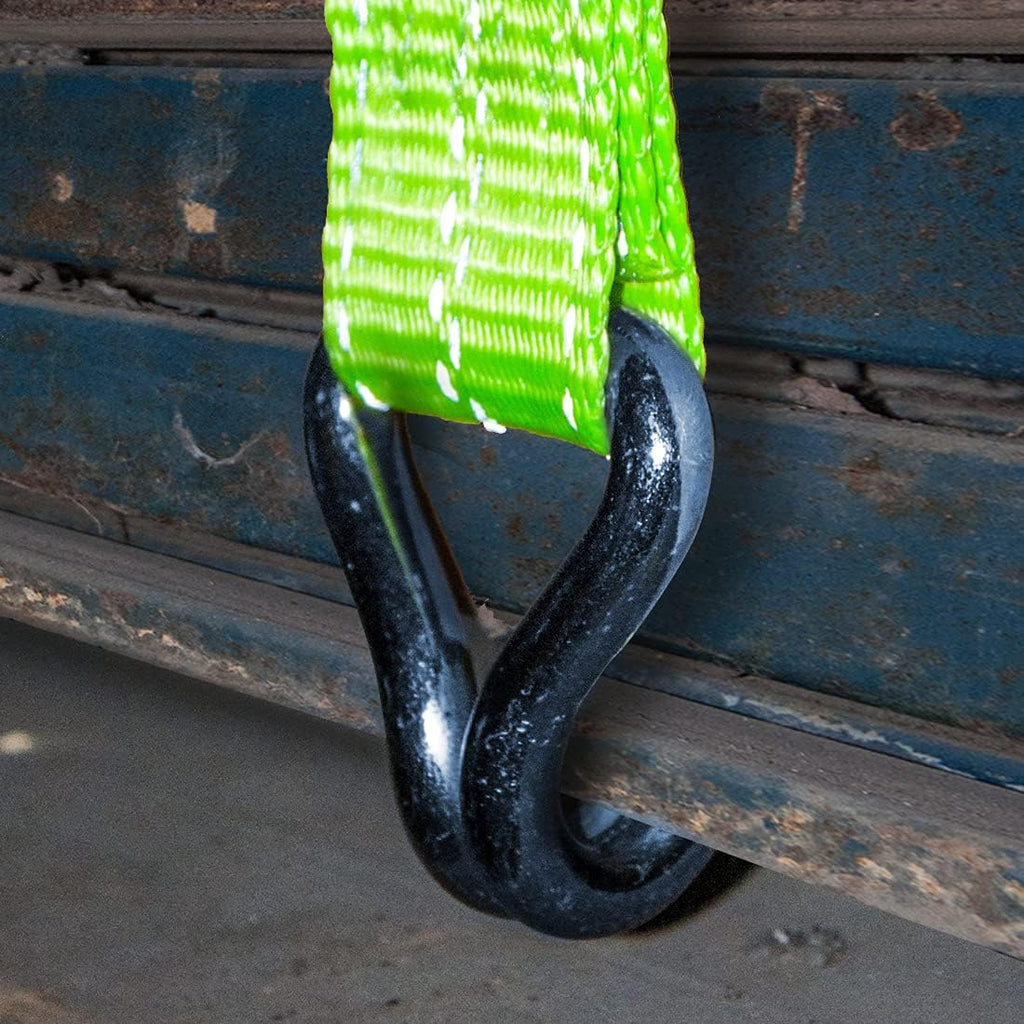 Ratchet Strap with Wire Hooks 2 Inch x 15 Foot 4 Pack 3,300 Pound Safe Working Load G432