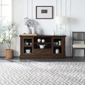 62 Inch TV Stand with Glass Cabinet Doors and Adjustable Shelves H328821