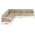 7-Seater Aluminum Sectional Sofa Set Silver/Khaki W742