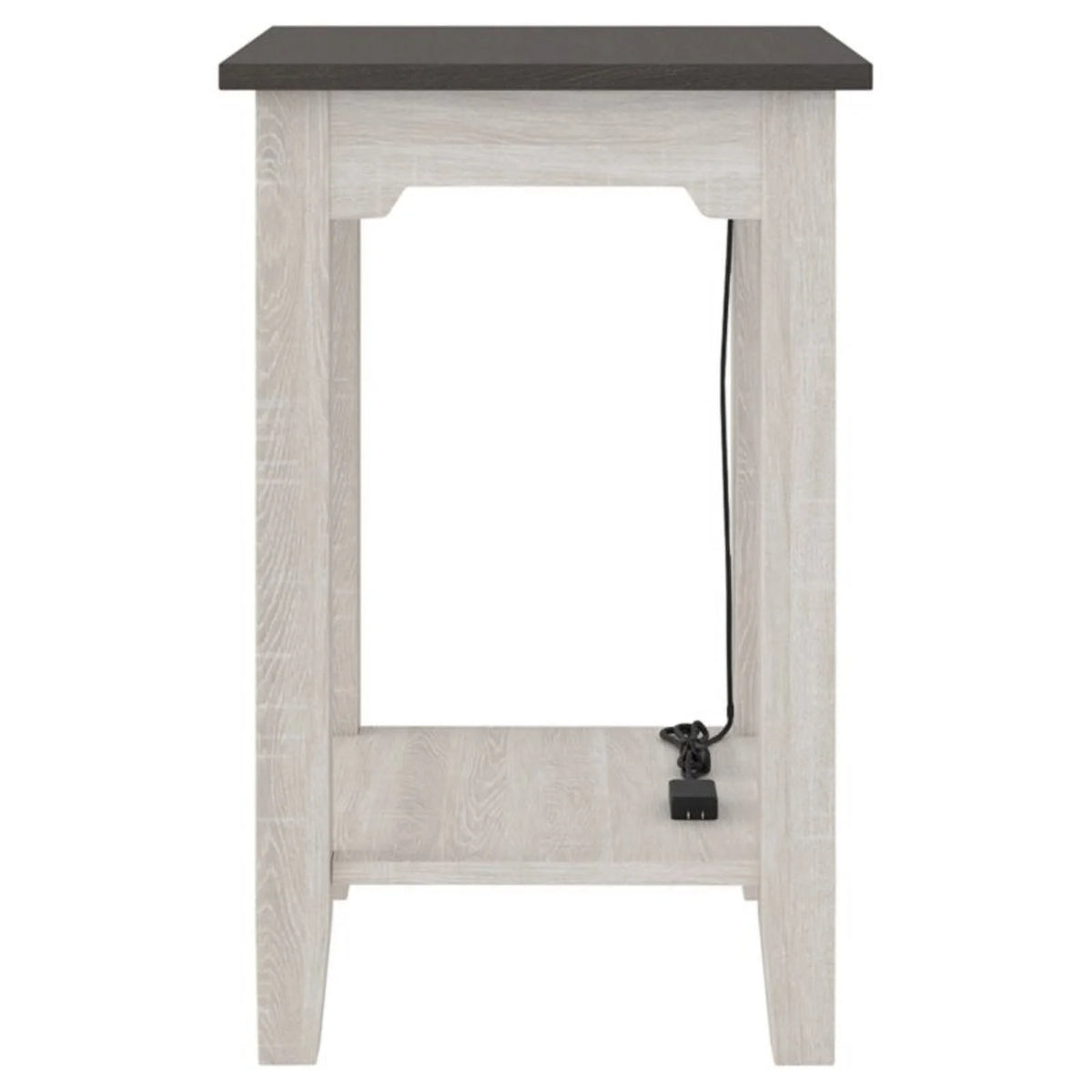 Farmhouse Engineered Wood End Table in Antiqued White/Gray S9839