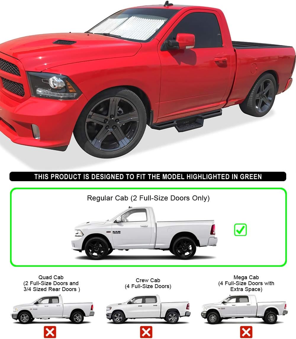 Running Boards Rocker Slider Compatible with Ram 1500 Regular Cab & Ram 2500 3500 Y28147