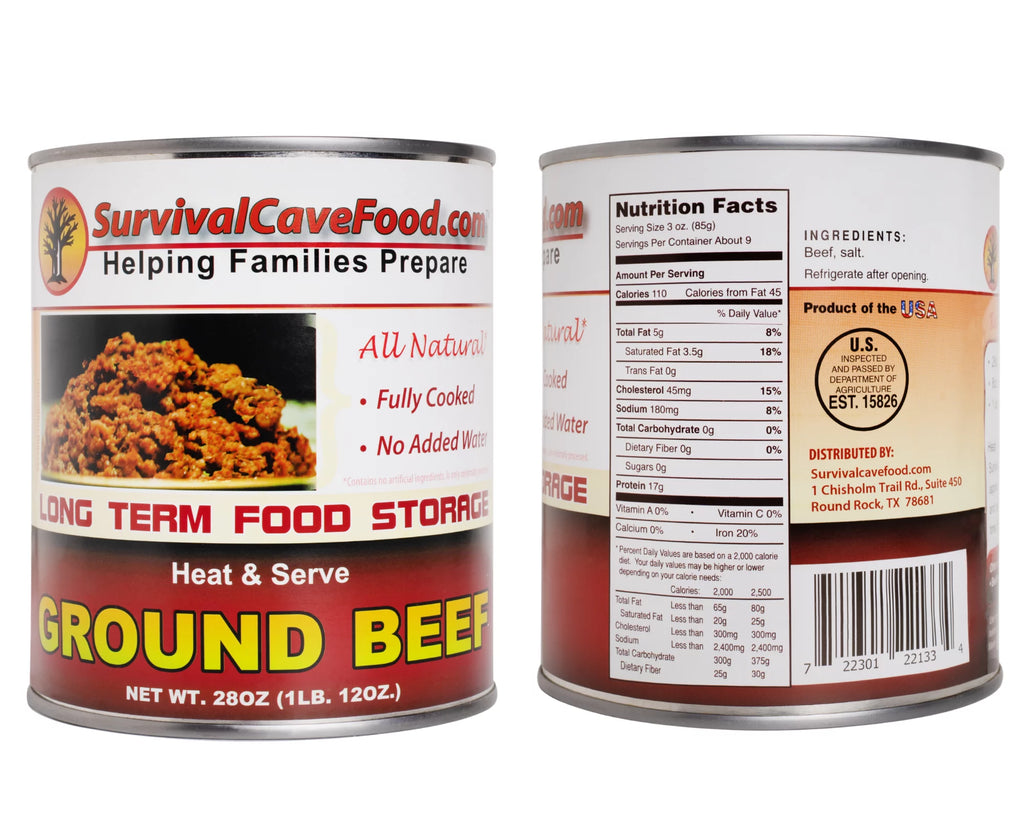 Canned Ground Beef 28 oz 12 cans T3571