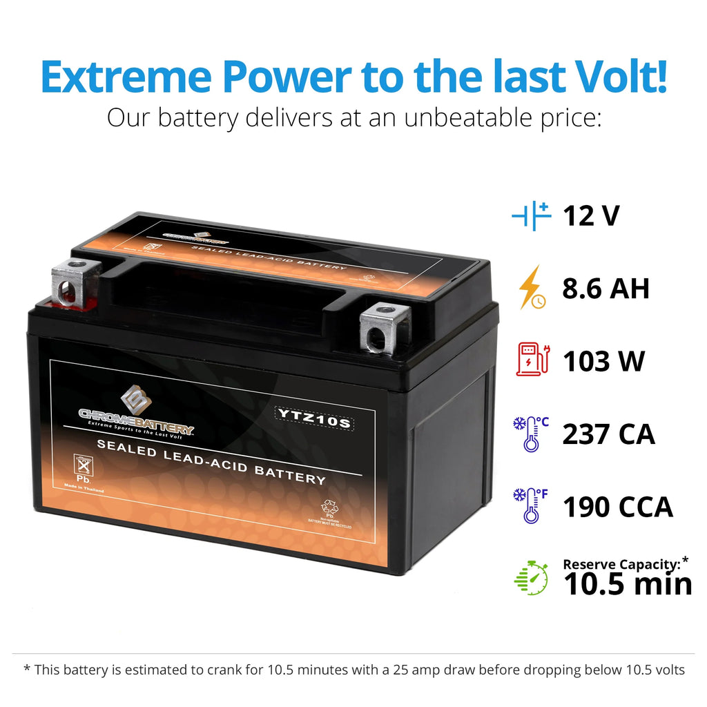 12 Volts 8.6 Ah 190 Cca Motorcycle Battery Q8737