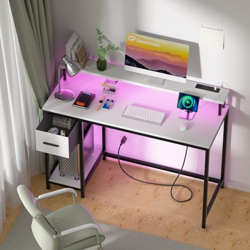 Walnut Computer Desk with Drawers 47 inch D1170