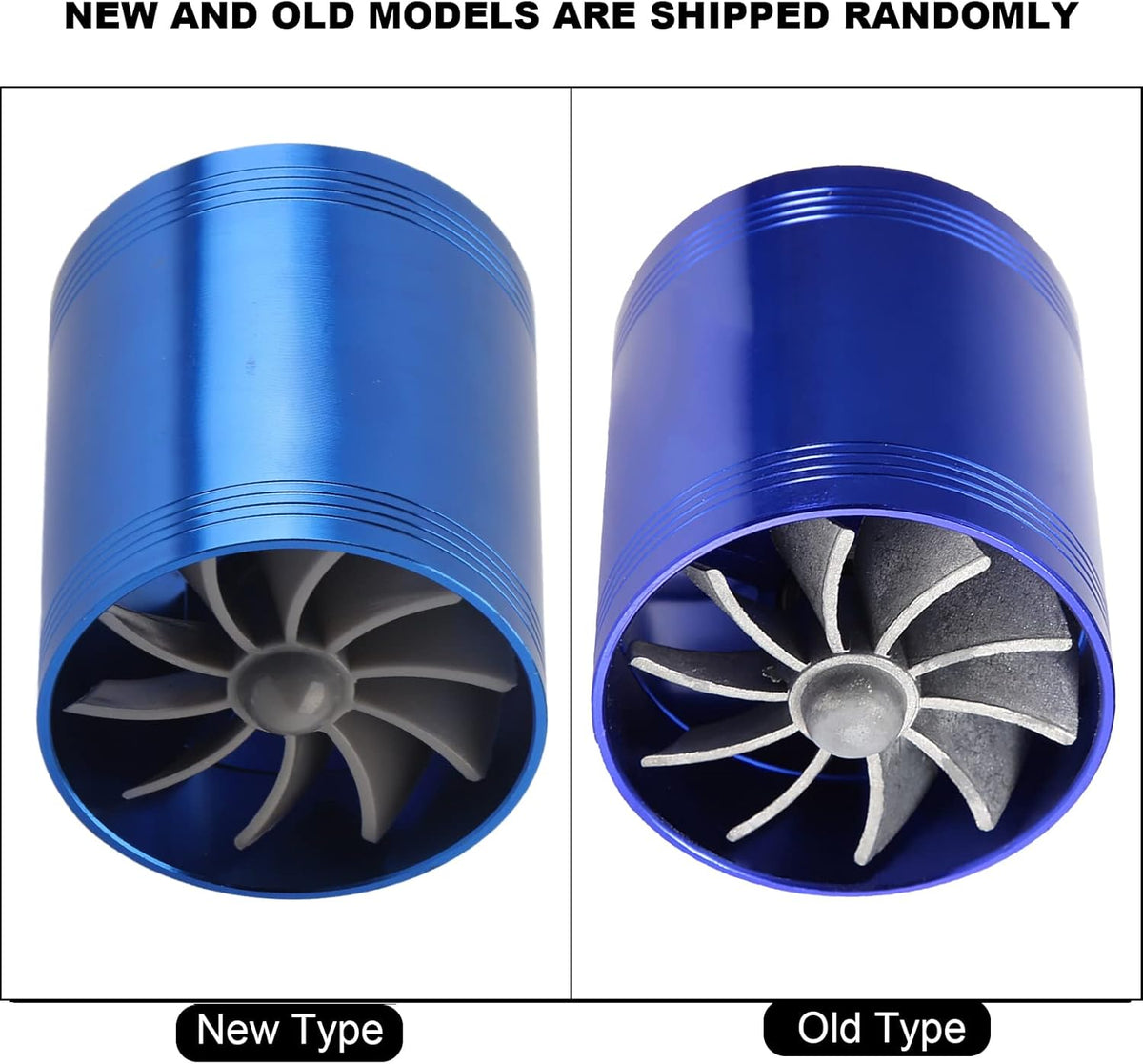 Twin Fan Turbine Car Air Intake Turbocharger Super Gas Fuel Saver Turbo (Blue) Z86611