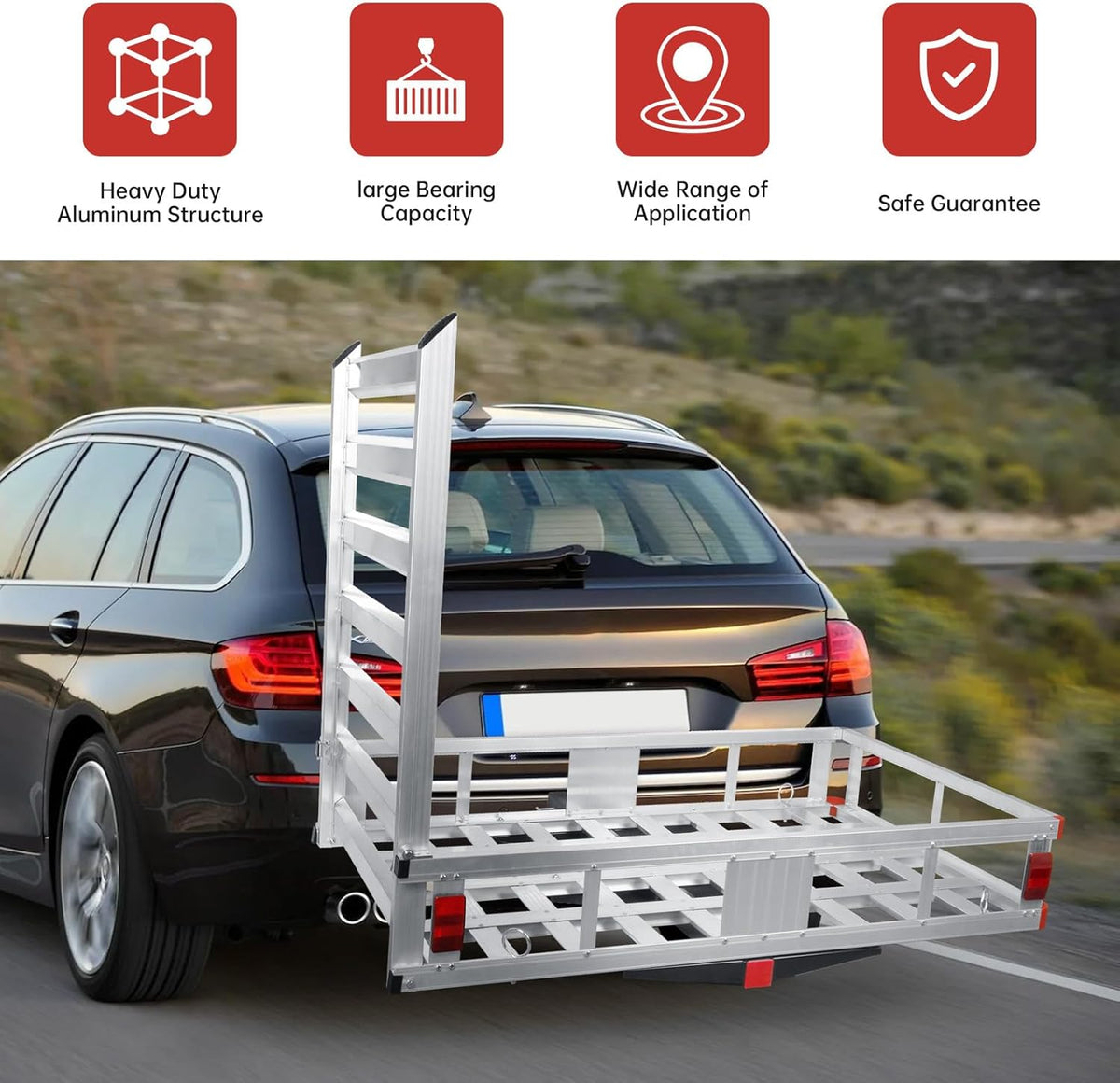 Aluminum Hitch Cargo Carrier, 50" x 29.5", 800Lbs Capacity H66458