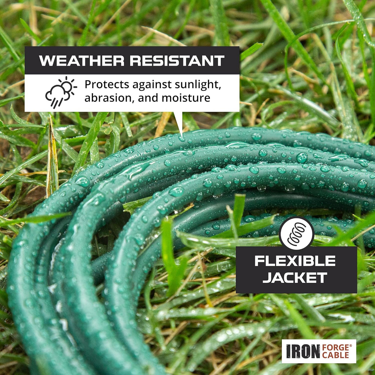 100 Ft Outdoor Extension Cord with 3 Outlets H9365