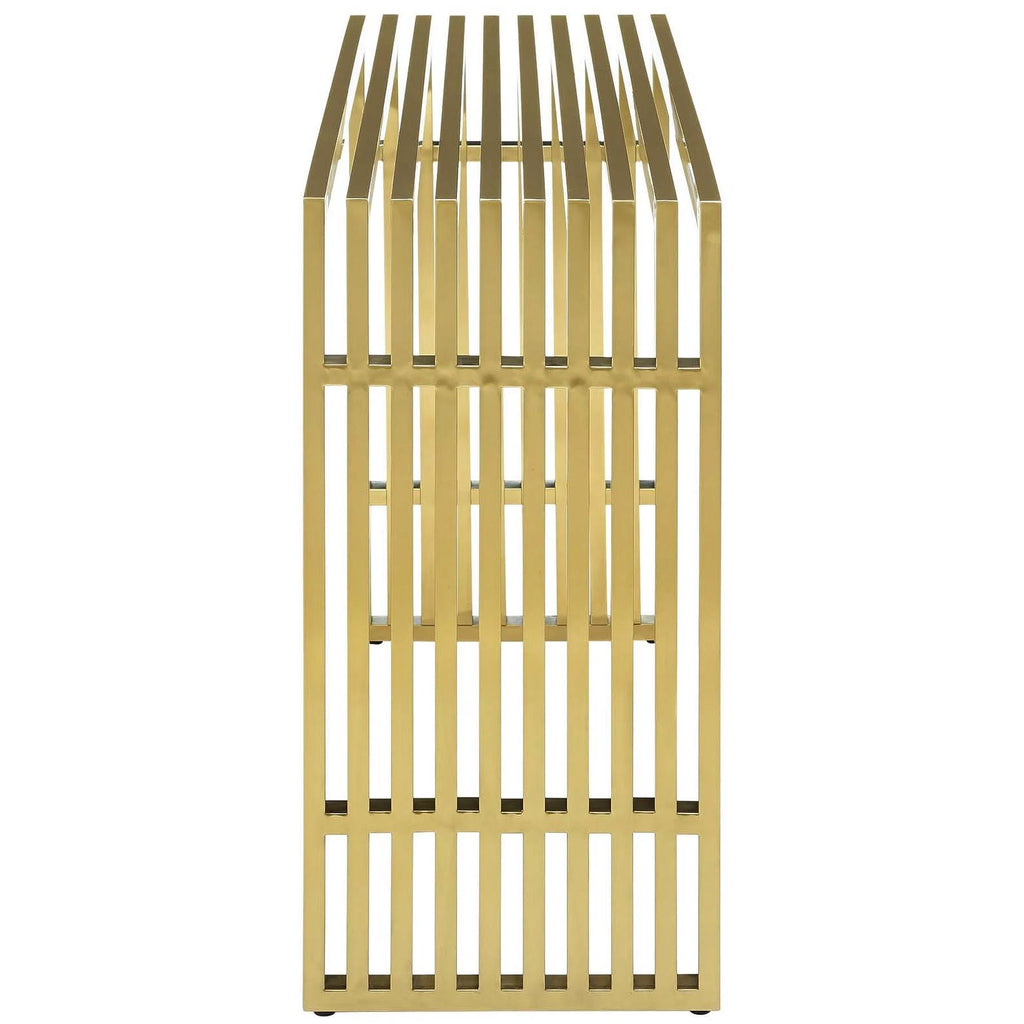 Gold Stainless Steel Console Table Y484431