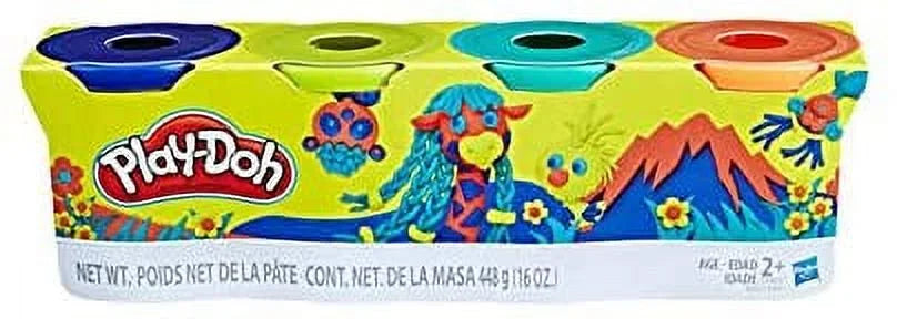Play Doh Compound Bundle Classic Colors 4 Pack + Wild Colors 4 Pack J6495
