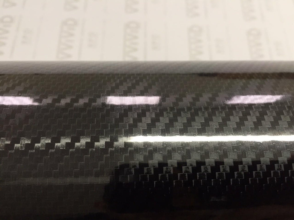 High Gloss Black Carbon Fiber Vinyl Car Wrap Film (2.75ft x 5ft) Pack of 2 M431989