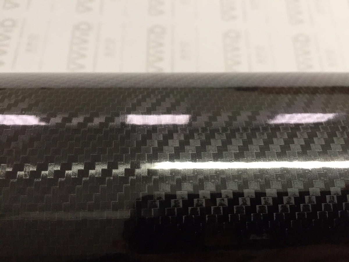 High Gloss Black Carbon Fiber Vinyl Car Wrap Film (2.75ft x 5ft) Pack of 2 M431989