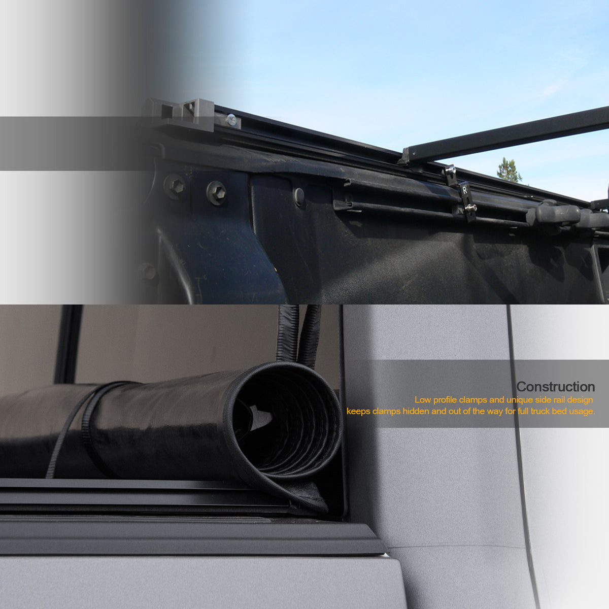 Lock And Roll Up Tonneau Cover Black 6.5 Feet Short Bed L49418