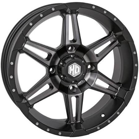 STI HD7 Alloy Wheel 14x7 4.0 + 3.0 Matte Black/Radiant Red C72984