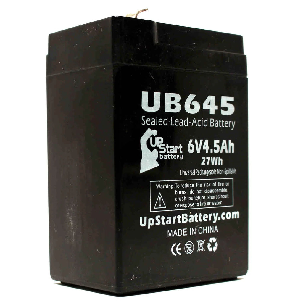 3x Pack 6V 4.5Ah Sealed Lead Acid Battery with F1 to F2 Terminal Adapters H287