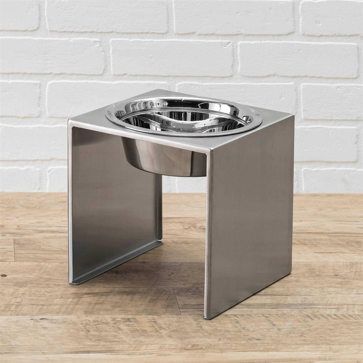 Slate Single Bowl Elevated Stainless Dog Feeder V4711