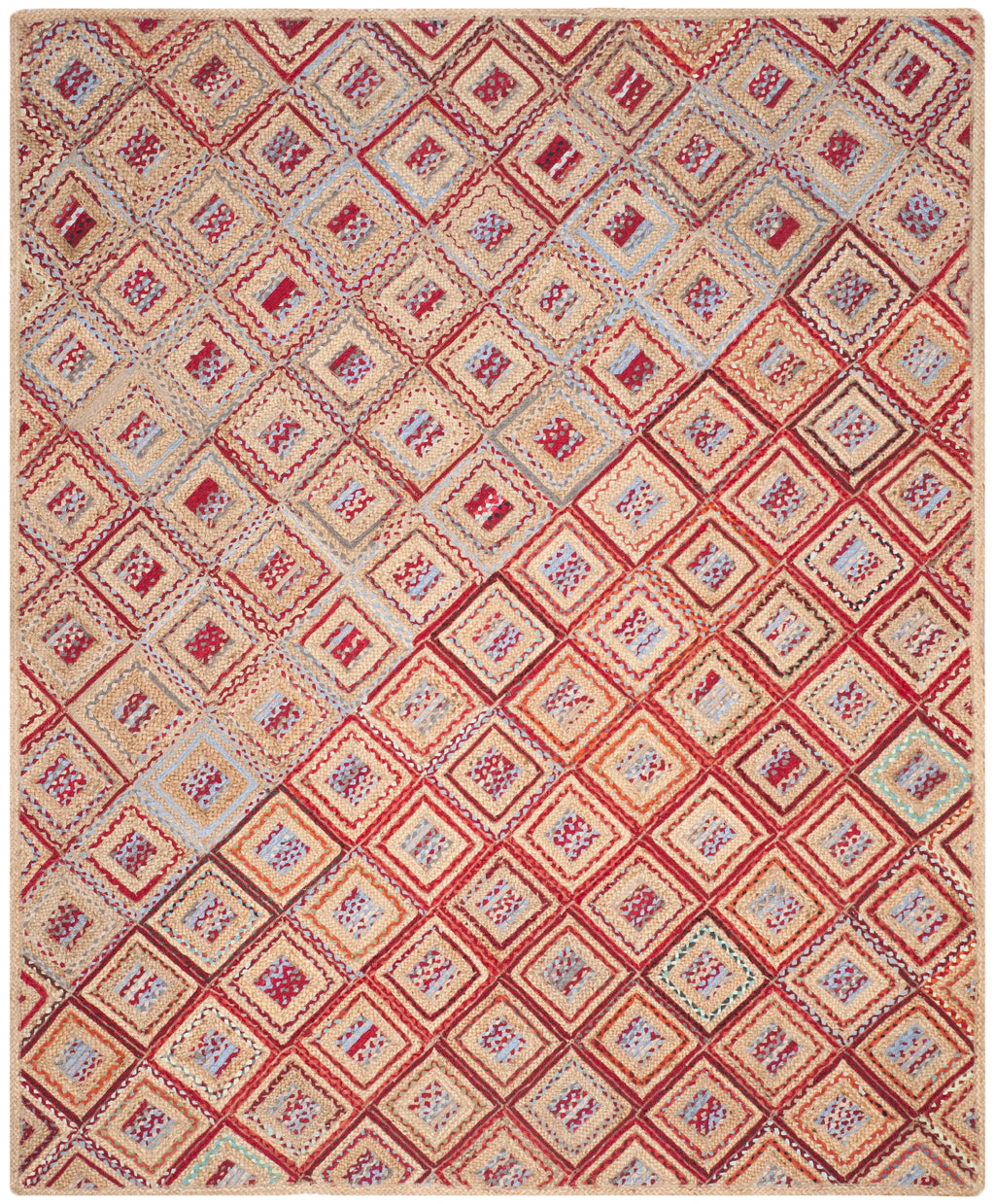 Natural Red Jute Area Rug 9' x 12' O9772