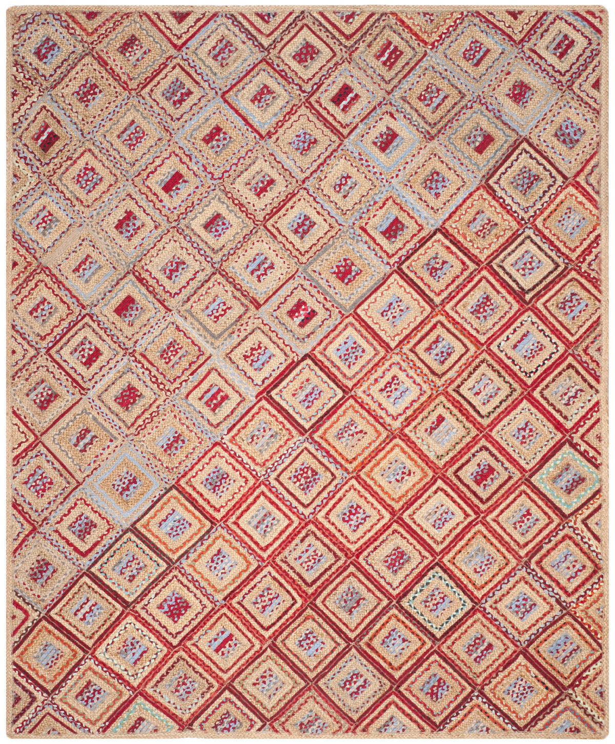 Natural Red Jute Area Rug 9' x 12' O9772
