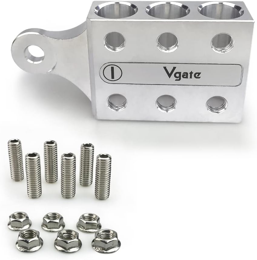 12-Way Post Terminal Distribution Block Bus Bar, 8AWG up to 4/0 AWG Gauge, Pack of 2 X4877