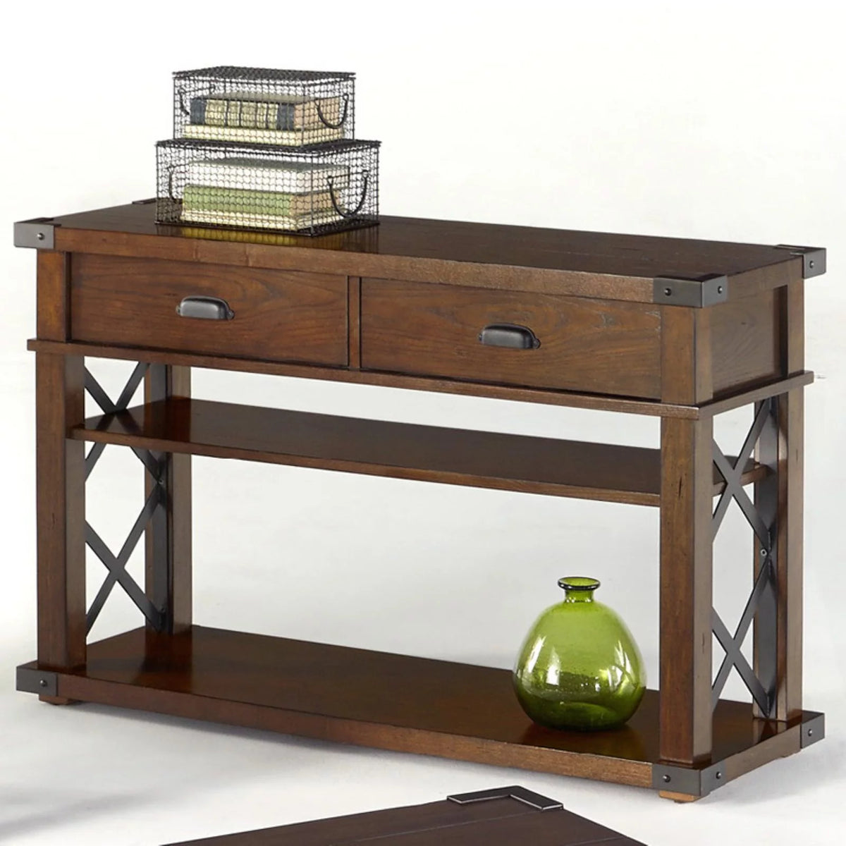 Wood Sofa Console Table in Walnut Brown N610766
