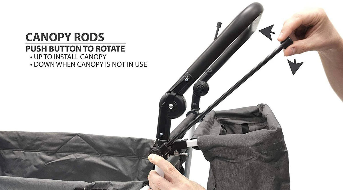 Black/Gray Folding Wagon with Canopy G757