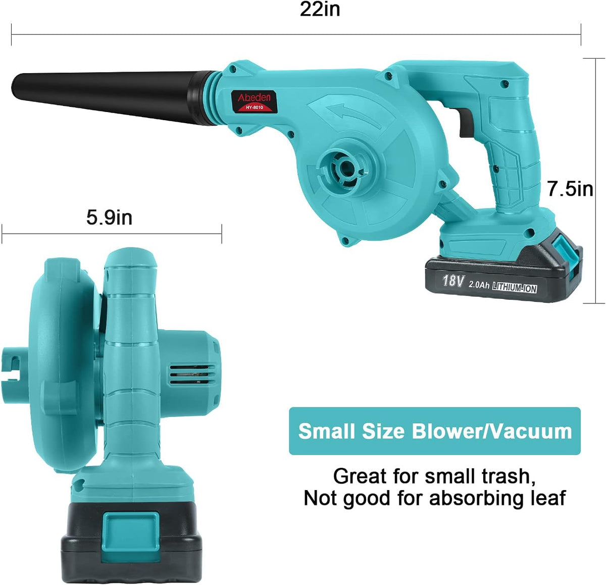 Cordless Leaf Blower 2-in-1 Handheld Sweeper Vacuum O9342