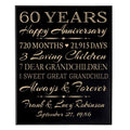 60th Anniversary Wall Plaque Black Veneer Wood F5176