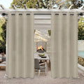 Waterproof Cabana Grommet Curtain Panels, Gold, 52 x 84 inch, Set of 2 K139