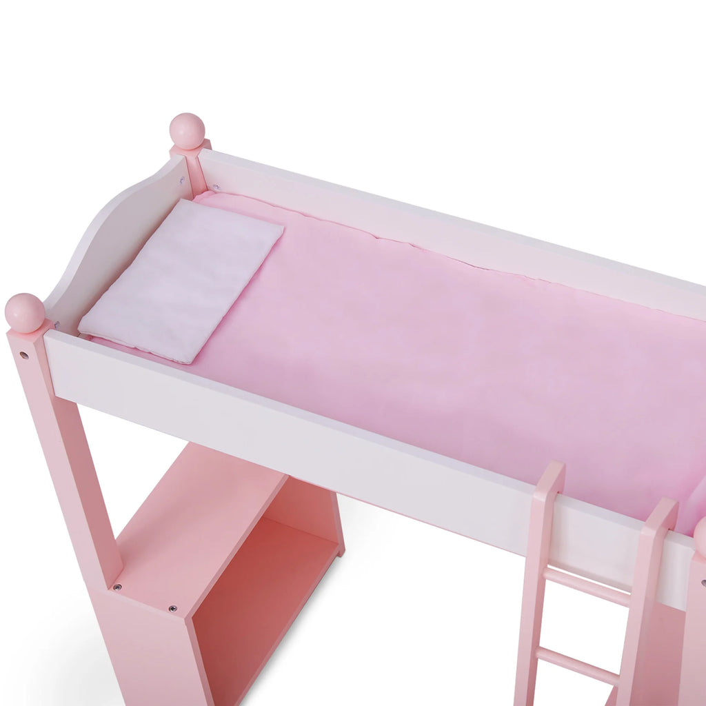 Pink Loft Bed, Desk, Chair, & Accessories for 18" Dolls O646