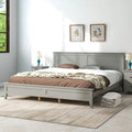 Pine King Size Solid Wood Platform Bed Frame with Headboard M44250