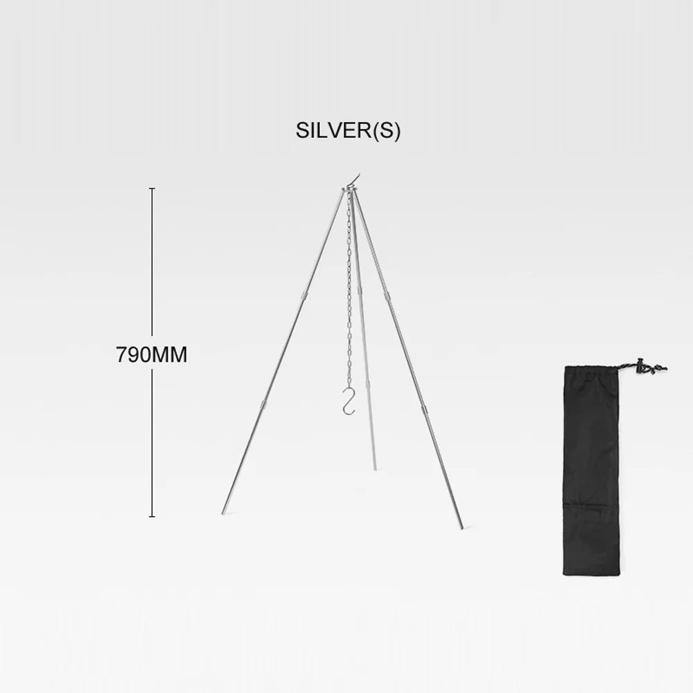 Portable Aluminum Alloy Campfire Tripod Folding Bracket Q5574