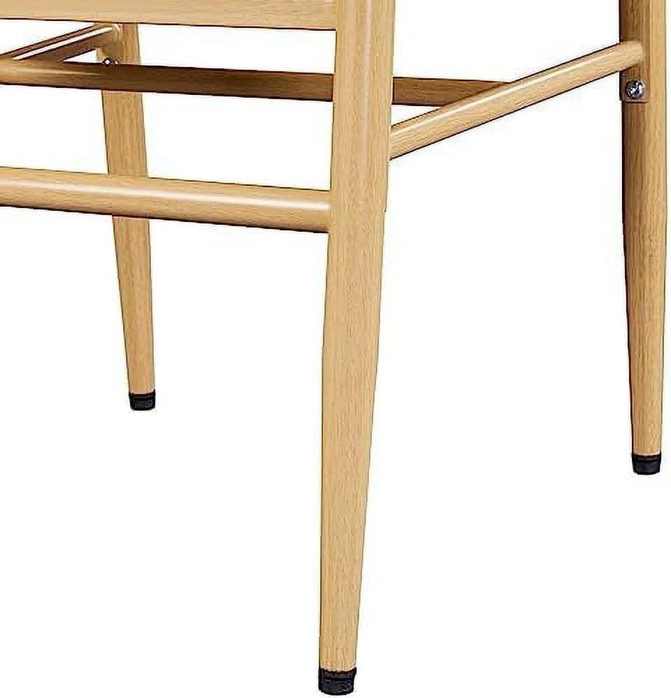 Black Rattan Metal Dining Chair with Hemp Seat I32836