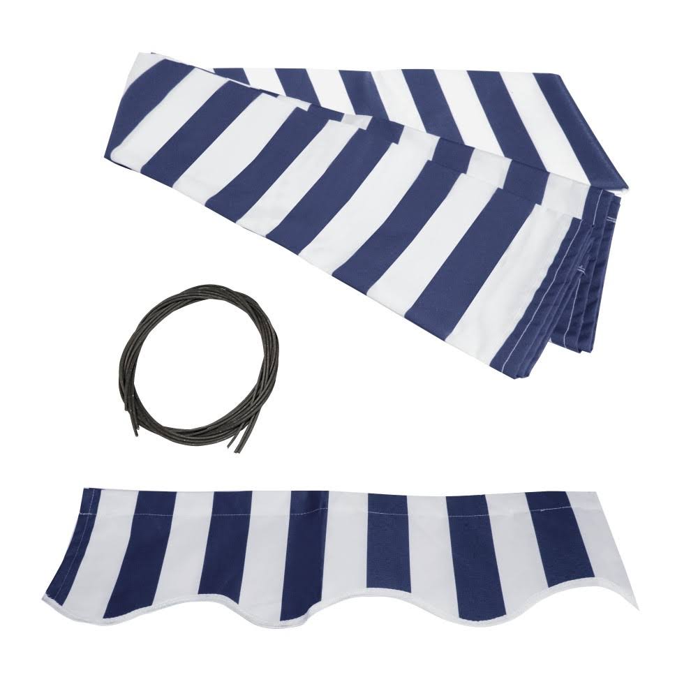 Blue/White Patio Awning Canopy RV Tent J45590