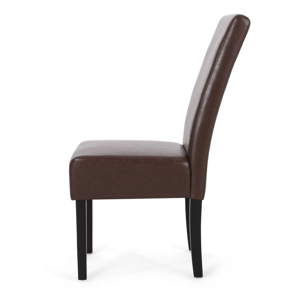 Faux Leather Dining Chairs Set of 4 Dark Brown E435178
