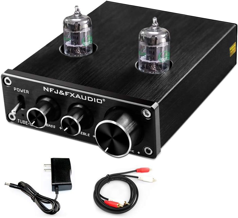 Tube Preamp with Bass & Treble Control Stereo Audio Preamplifier Silver Pack of 2 O606