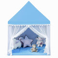 Kids Play Tent Playhouse Castle with Mat Blue I1697