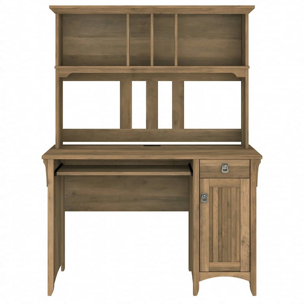 Small Computer Desk with Hutch in Reclaimed Pine Z778