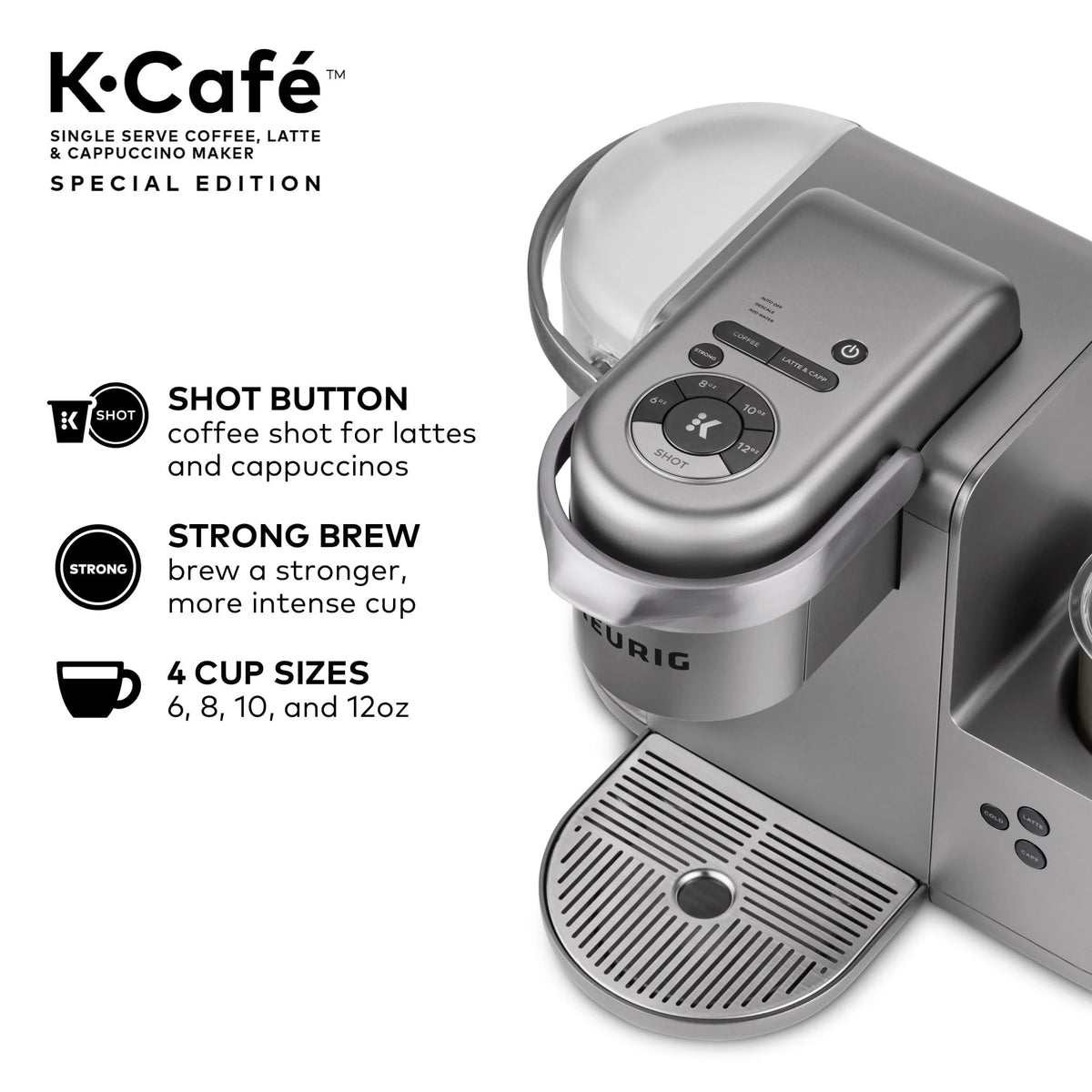 Single Serve K-Cup Pod Coffee, Latte and Cappuccino Maker, Nickel H469